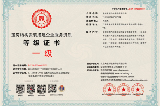 企业搭建资质证书